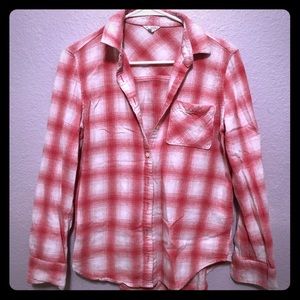 Pink and white flannel